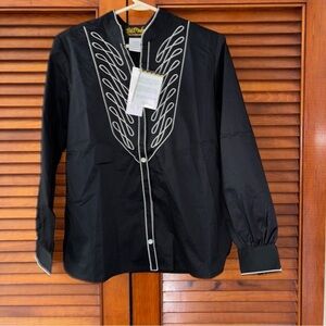 Men’s Bob Mackie Black Shirt with White Detailing